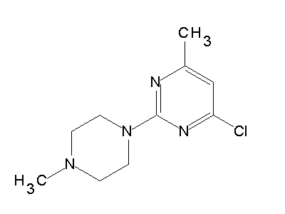 4-chloro-6-methyl-2-(4-methyl-1-piperazinyl)pyrimidine structure