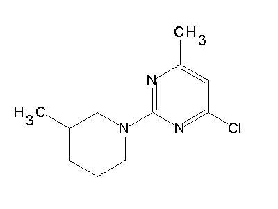 4-chloro-6-methyl-2-(3-methyl-1-piperidinyl)pyrimidine structure