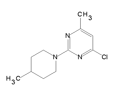 4-chloro-6-methyl-2-(4-methyl-1-piperidinyl)pyrimidine structure