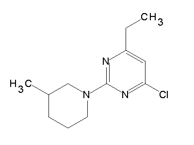 4-chloro-6-ethyl-2-(3-methyl-1-piperidinyl)pyrimidine structure