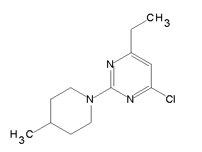4-chloro-6-ethyl-2-(4-methyl-1-piperidinyl)pyrimidine structure