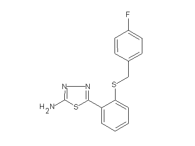 5-(2-(4-Fluorobenzylthio)phenyl)-1,3,4-thiadiazol-2-amine structure