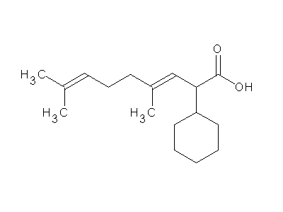 2-cyclohexyl-4,8-dimethyl-3,7-nonadienoic acid structure