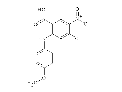 4-chloro-2-(4-methoxyanilino)-5-nitrobenzoic acid structure