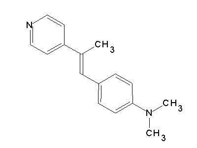 N,N-dimethyl-4-[2-(4-pyridinyl)-1-propenyl]aniline structure