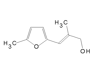 2-methyl-3-(5-methyl-2-furyl)-2-propen-1-ol structure