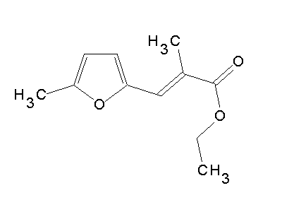 Ethyl 2-methyl-3-(5-methyl-2-furyl)acrylate structure