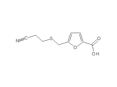 5-{[(2-cyanoethyl)sulfanyl]methyl}-2-furoic acid structure