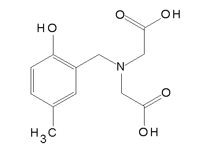 [Carboxymethyl-(2-hydroxy-5-methyl-benzyl)-amino]-acetic acid structure