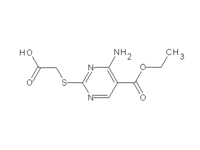 2-(4-Amino-5-ethoxycarbonylpyrimidin-2-yl)sulfanylacetic acid structure