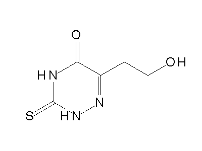 6-(2-hydroxyethyl)-3-thioxo-3,4-dihydro-1,2,4-triazin-5(2H)-one structure
