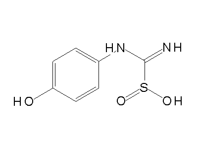 (4-Hydroxyanilino)(imino)methanesulfinic acid structure