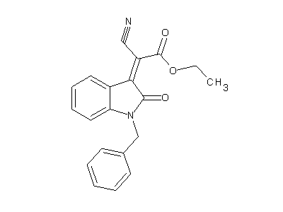 ethyl (1-benzyl-2-oxo-1,2-dihydro-3H-indol-3-ylidene)(cyano)acetate structure