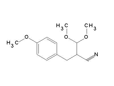 3,3-Dimethoxy-2-(4-methoxybenzyl)propanenitrile structure