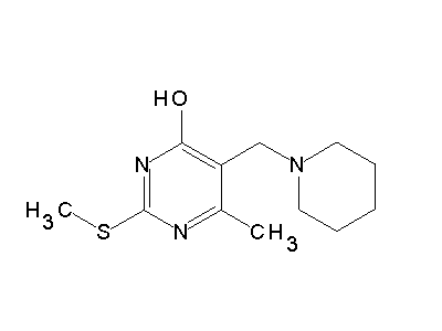 6-Methyl-2-(methylsulfanyl)-5-(1-piperidinylmethyl)-4-pyrimidinol structure