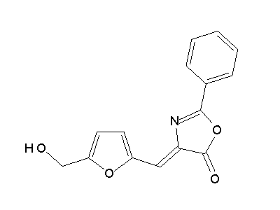 4-{[5-(hydroxymethyl)-2-furyl]methylene}-2-phenyl-1,3-oxazol-5(4H)-one structure