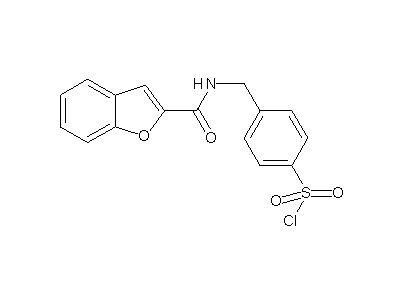 4-{[(1-benzofuran-2-ylcarbonyl)amino]methyl}benzenesulfonyl chloride structure