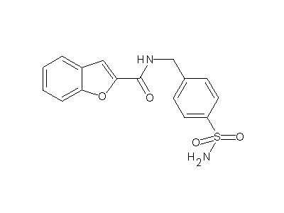 N-[4-(aminosulfonyl)benzyl]-1-benzofuran-2-carboxamide structure