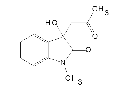3-Hydroxy-1-methyl-3-(2-oxopropyl)-1,3-dihydro-2H-indol-2-one structure