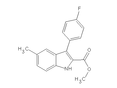 Methyl 3-(4-fluorophenyl)-5-methyl-1H-indole-2-carboxylate structure