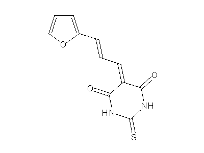 5-[3-(2-furyl)-2-propenylidene]-2-thioxodihydro-4,6(1H,5H)-pyrimidinedione structure