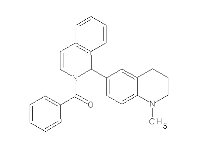 6-(2-benzoyl-1,2-dihydro-1-isoquinolinyl)-1-methyl-1,2,3,4-tetrahydroquinoline structure