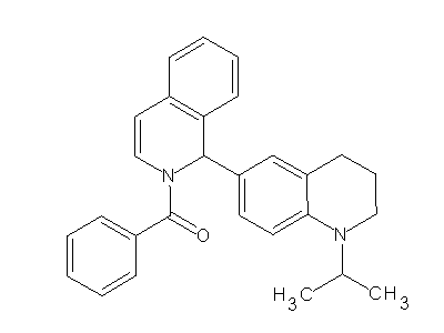 6-(2-benzoyl-1,2-dihydro-1-isoquinolinyl)-1-isopropyl-1,2,3,4-tetrahydroquinoline structure
