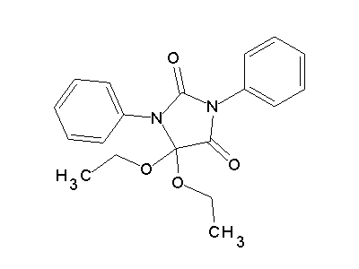 5,5-Diethoxy-1,3-diphenyl-2,4-imidazolidinedione structure
