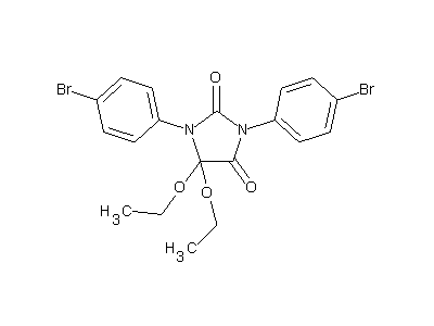 1,3-bis(4-Bromophenyl)-5,5-diethoxy-2,4-imidazolidinedione structure