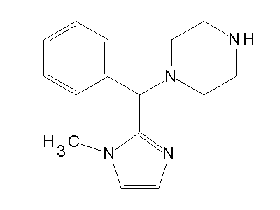 1-[(1-Methyl-1H-imidazol-2-yl)(phenyl)methyl]piperazine structure
