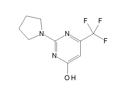 2-(1-Pyrrolidinyl)-6-(trifluoromethyl)-4-pyrimidinol structure