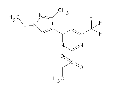 2-Ethanesulfonyl-4-(1-ethyl-3-methyl-1H-pyrazol-4-yl)-6-trifluoromethyl-pyrimidine structure