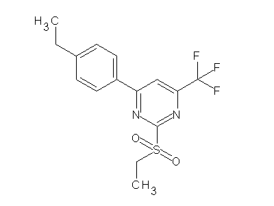 2-Ethanesulfonyl-4-(4-ethyl-phenyl)-6-trifluoromethyl-pyrimidine structure