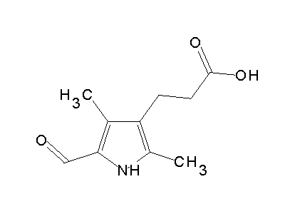 3-(5-Formyl-2,4-dimethyl-1H-pyrrol-3-yl)-propionic acid structure