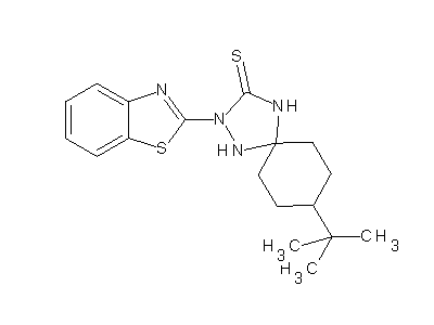 2-Benzothiazol-2-yl-8-tert-butyl-1,2,4-triaza-spiro[4.5]decane-3-thione structure
