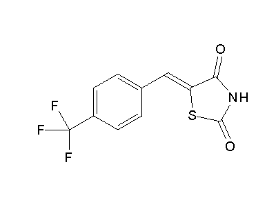 (5Z)-5-[4-(trifluoromethyl)benzylidene]-1,3-thiazolidine-2,4-dione structure