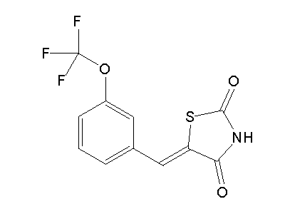 (5Z)-5-[3-(Trifluoromethoxy)benzylidene]-1,3-thiazolidine-2,4-dione structure