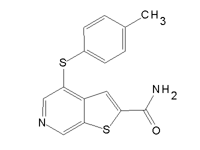 4-(p-Tolylthio)thieno[2,3-c]pyridine-2-carboxamide structure
